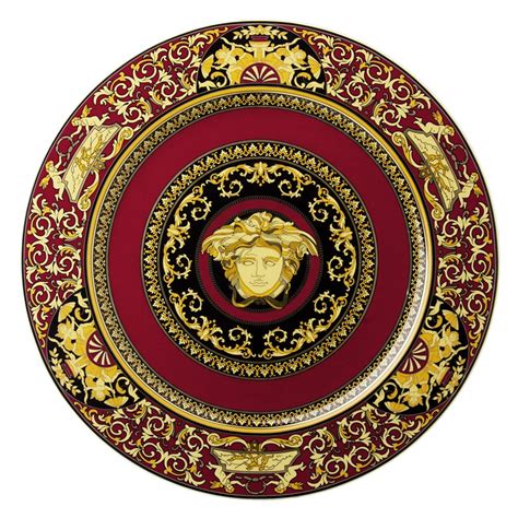 versace set altın|Versace red plates.